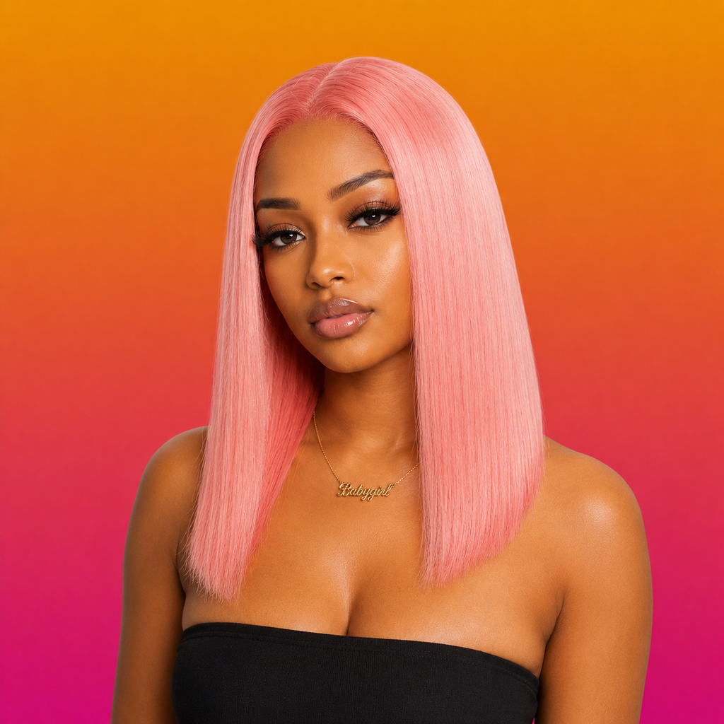 Strawberry Pink Bob Wig